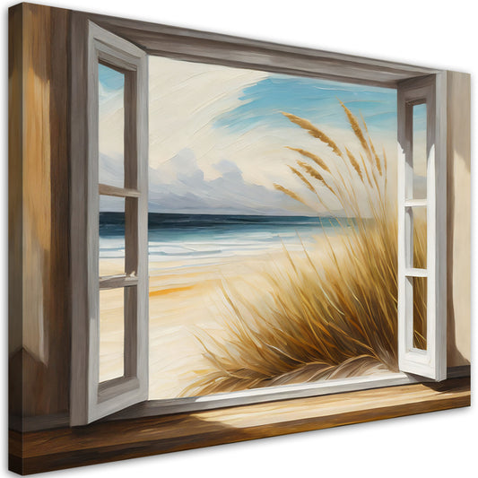 Paveikslas Ant Drobės, Vaizdas pro langą į paplūdimį