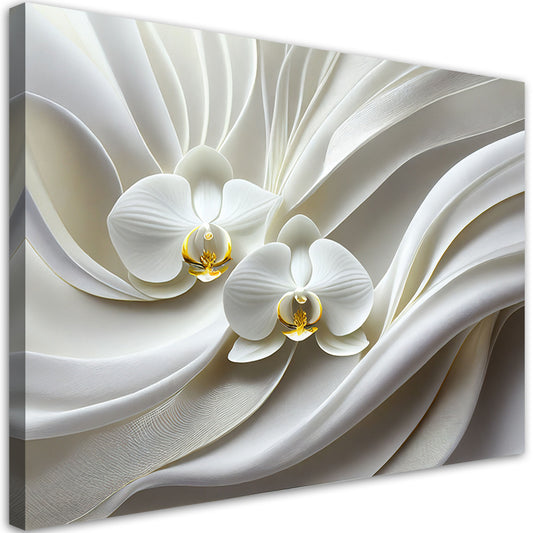 Paveikslas Ant Drobės, Balta orchidėja abstraktus 3D