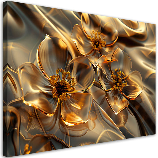 Paveikslas Ant Drobės, Skaidrios aukso spalvos gėlės