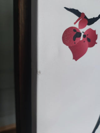 Paveikslas ant drobės, Šakelė raudonais žiedais išpardavimas Paveikslai ant drobės Gera namie - Geranamie.lt