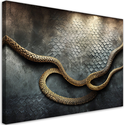 Paveikslas Ant Drobės, Auksinė 3D gyvatė