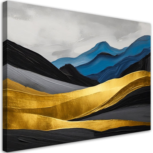 Paveikslas Ant Drobės, Kalnų abstraktus aukso glamūras