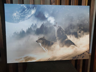 Paveikslas ant drobės, Vilkai staugiantys prieš mėnulį išpardavimas Paveikslai ant drobės Gera namie - Geranamie.lt