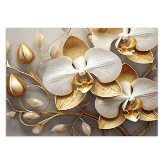 Fototapetai, Glamūrinės orchidėjos pilkame fone Tapetai Gera namie - Geranamie.lt