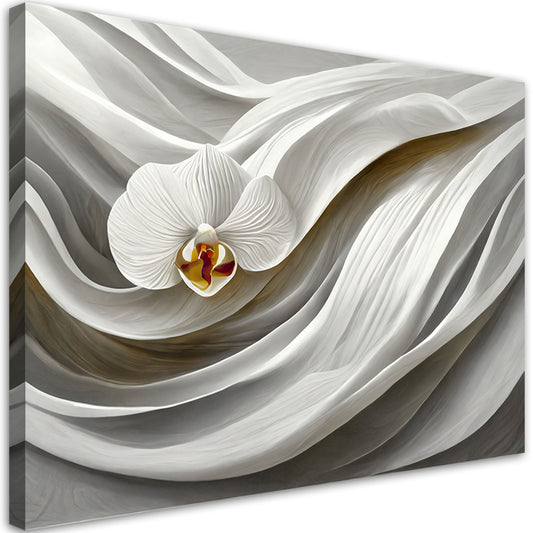 Paveikslas Ant Drobės, Baltoji orchidėja ir abstrakcija 3D