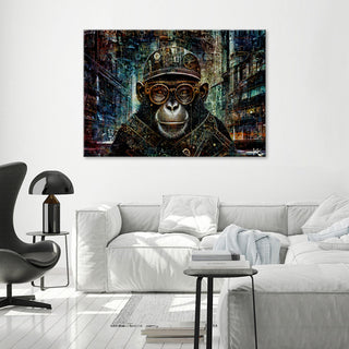 Paveikslas ant drobės, Beždžionė su šalmu Steampunk Paveikslai ant drobės Gera namie - Geranamie.lt