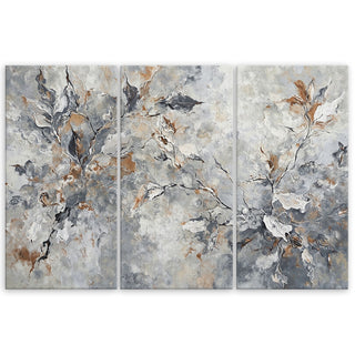 Trijų dalių paveikslas ant drobės, Lapų tylios prabangos žavesys Paveikslai ant drobės Gera namie - Geranamie.lt