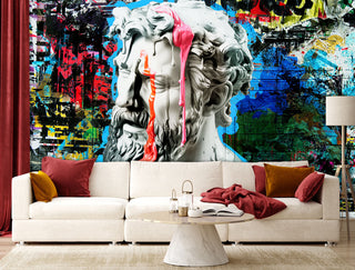 Fototapetai, Poseidono skulptūra Graffiti Tapetai Gera namie - Geranamie.lt