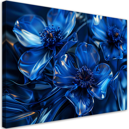 Paveikslas Ant Drobės, Mėlynos 3D makro gėlės