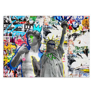 Fototapetai, Dovydo ir Laisvės statulos skulptūos Pop Art Tapetai Gera namie - Geranamie.lt