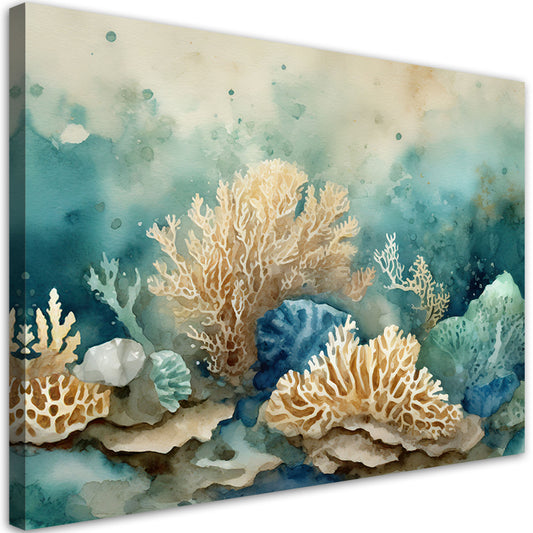 Paveikslas Ant Drobės, Jūros koralai jūros žvaigždė turkio spalvos