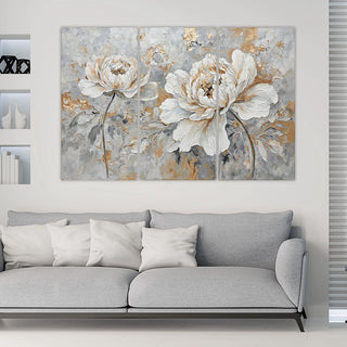 Trijų dalių paveikslas ant drobės, Prabangi bijūnų elegancija Paveikslai ant drobės Gera namie - Geranamie.lt