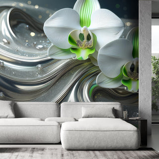 Fototapetai, Žalsva orchidėja prabangoje Tapetai Gera namie - Geranamie.lt
