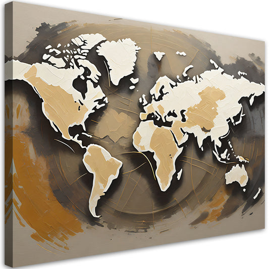 Paveikslas Ant Drobės, Retro pasaulio žemėlapis