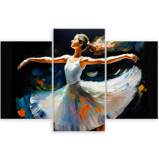 Trijų dalių paveikslas ant drobės, Balerina šokyje Paveikslai ant drobės Gera namie - Geranamie.lt