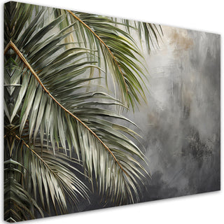 Paveikslas ant drobės, Palmių lapai betono fone Paveikslai ant drobės Gera namie - Geranamie.lt