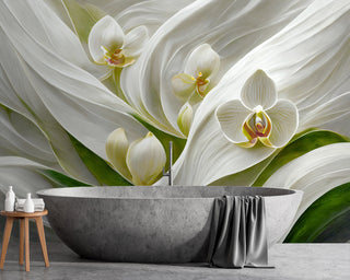 Fototapetai, Baltos orchidėjos 3D Tapetai Gera namie - Geranamie.lt
