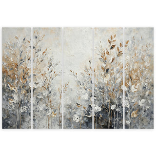 Penkių dalių paveikslas ant drobės, Lapų prabanga Paveikslai ant drobės Gera namie - Geranamie.lt