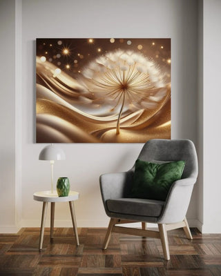 Paveikslas ant drobės, Auksinės glamūrinės gėlės Paveikslai ant drobės Gera namie - Geranamie.lt