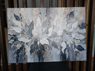 Paveikslas ant drobės, Pilki auksiniai glamūriniai lapai išpardavimas Paveikslai ant drobės Gera namie - Geranamie.lt