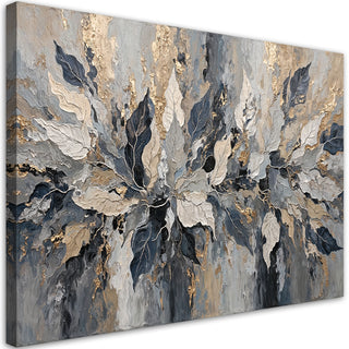 Paveikslas ant drobės, Pilki auksiniai glamūriniai lapai išpardavimas Paveikslai ant drobės Gera namie - Geranamie.lt