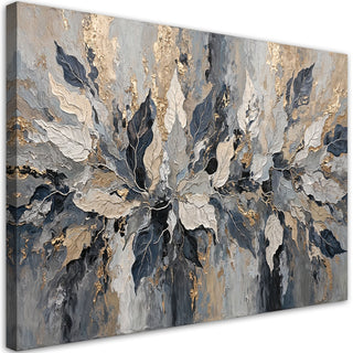 Paveikslas ant drobės, Pilki auksiniai glamūriniai lapai akcija Paveikslai ant drobės Gera namie - Geranamie.lt
