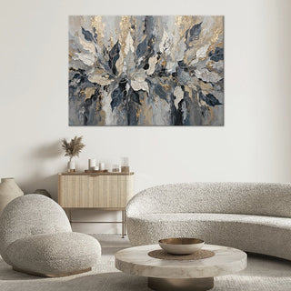 Paveikslas ant drobės, Pilki auksiniai glamūriniai lapai akcija Paveikslai ant drobės Gera namie - Geranamie.lt