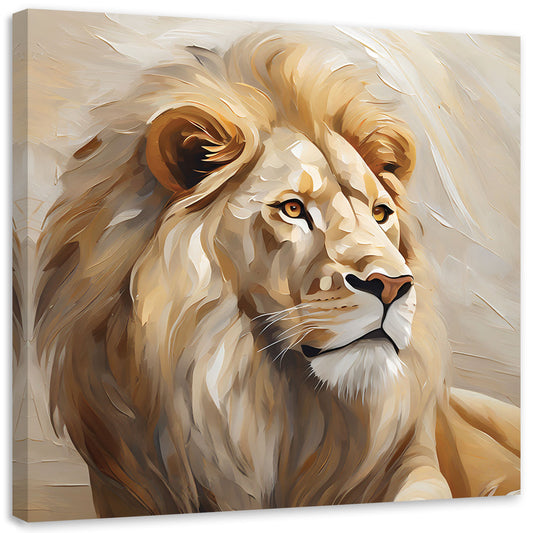 Paveikslas Ant Drobės, Smėlio spalvos liūtas