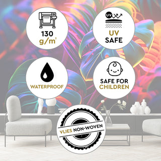 Fototapetai, Monsteros lapai neoninėje Tapetai Gera namie - Geranamie.lt