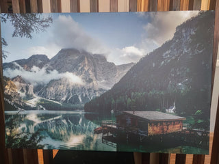 Paveikslas ant drobės, Kalnų namelis ant vandens išpardavimas Paveikslai ant drobės Gera namie - Geranamie.lt