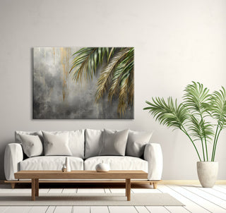 Paveikslas ant drobės, Palmės betono fone Paveikslai ant drobės Gera namie - Geranamie.lt