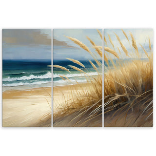 Trijų dalių paveikslas ant drobės, Paplūdimio kopų nostalgija Paveikslai ant drobės Gera namie - Geranamie.lt