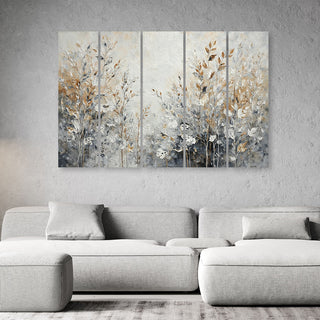 Penkių dalių paveikslas ant drobės, Lapų prabanga Paveikslai ant drobės Gera namie - Geranamie.lt