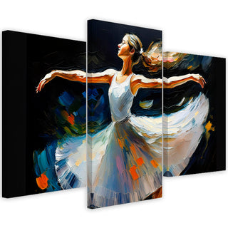 Trijų dalių paveikslas ant drobės, Balerina šokyje Paveikslai ant drobės Gera namie - Geranamie.lt