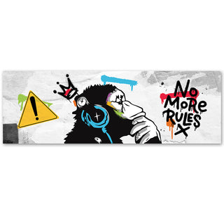 Paveikslas ant drobės, Banksy, DJ Monkey betono fone Paveikslai ant drobės Gera namie - Geranamie.lt