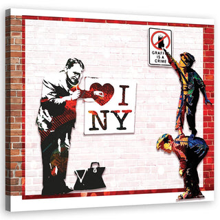 Paveikslas ant drobės, Banksy, I Love New York Paveikslai ant drobės Gera namie - Geranamie.lt