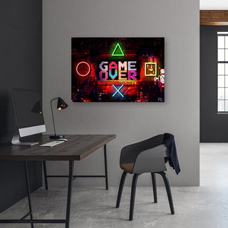 Paveikslas ant drobės, Užrašas GAME OVER Paveikslai ant drobės Gera namie - Geranamie.lt