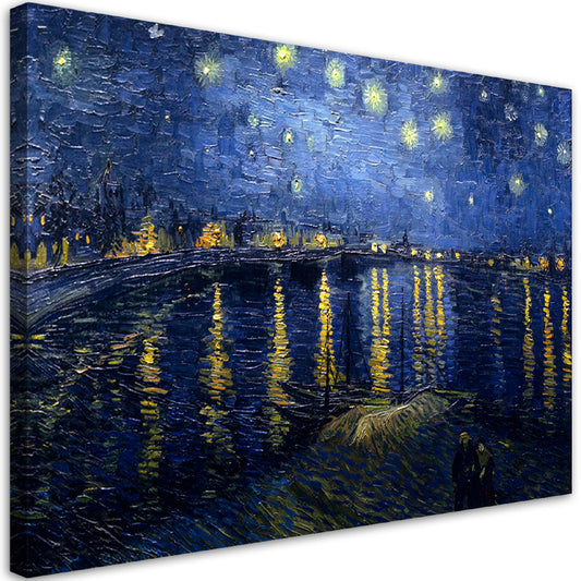 Paveikslas ant drobės, Vincent van Gogh, Žvaigždėta naktis virš Ronos