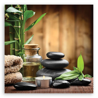 Paveikslas ant drobės, Juodi akmenys ir bambukai Paveikslai ant drobės Gera namie - Geranamie.lt