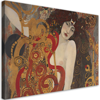 Paveikslas ant drobės, Gustav Klimt, Moteris ilgais plaukais Paveikslai ant drobės Gera namie - Geranamie.lt