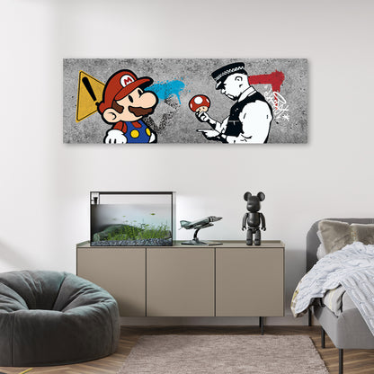 Paveikslas ant drobės, Banksy, Super Mario and Cop