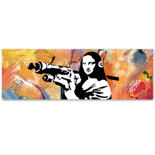 Paveikslas ant drobės, Banksy, Mona Lisa Bazooka oranžinė Paveikslai ant drobės Gera namie - Geranamie.lt
