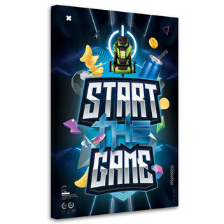 Paveikslas ant drobės, Užrašas START THE GAME Paveikslai ant drobės Gera namie - Geranamie.lt