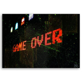 Paveikslas ant drobės, Užrašas GAME OVER juodame fone Paveikslai ant drobės Gera namie - Geranamie.lt