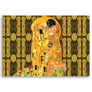 Paveikslas ant drobės, Gustav Klimt, Bučinys raštų fone Paveikslai ant drobės Gera namie - Geranamie.lt