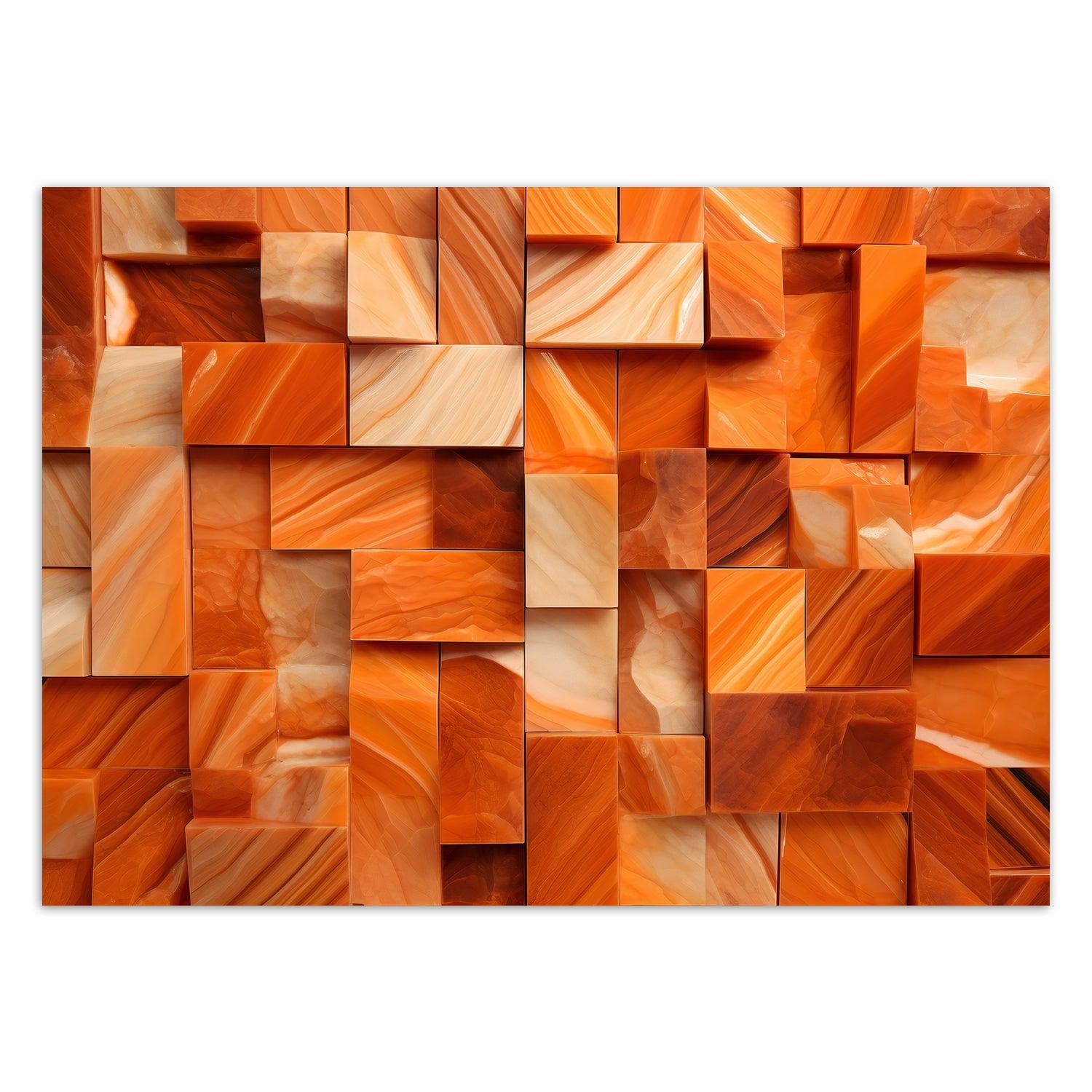 Tapetai, Oranžinis kubas 3D - Gera namie