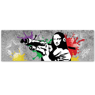 Paveikslas ant drobės, Banksy, Mona Lisa Bazooka pilka Paveikslai ant drobės Gera namie - Geranamie.lt