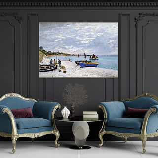 Paveikslas ant drobės, C. Monet, Sainte Adresse paplūdimys Paveikslai ant drobės Gera namie - Geranamie.lt