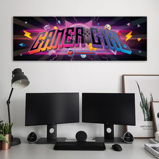 Paveikslas ant drobės, Užrašas GAMER GIRL Paveikslai ant drobės Gera namie - Geranamie.lt