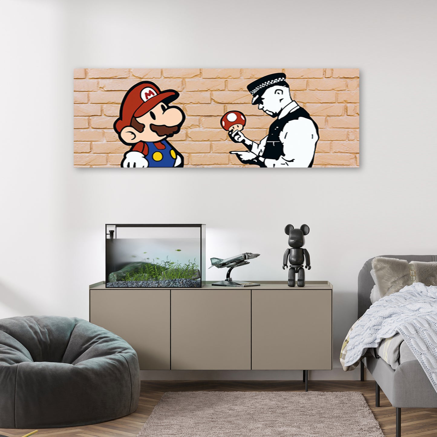 Paveikslas ant drobės, Banksy, Super Mario and Cop